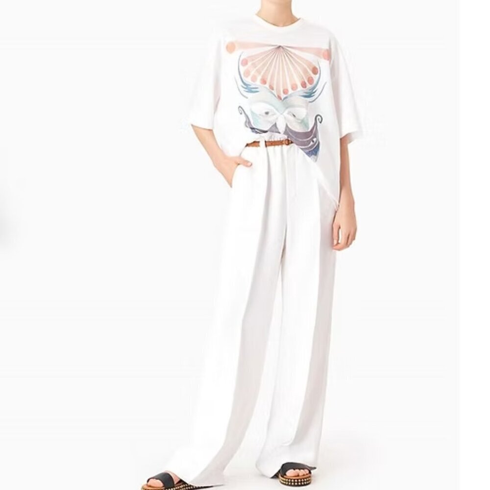 Authentic Chloe White Tunic Oversized Rithika Tee with Rithika Print Size XS NWT
